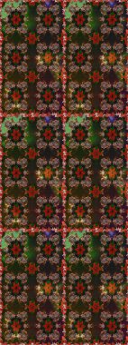 Çiçeklerle kusursuz desen. Kahverengi ve gri renkli çiçekler. Suluboya çizimi. El çizimi.