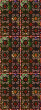 Çiçeklerle kusursuz desen. Kahverengi ve gri renkli çiçekler. Suluboya çizimi. El çizimi.