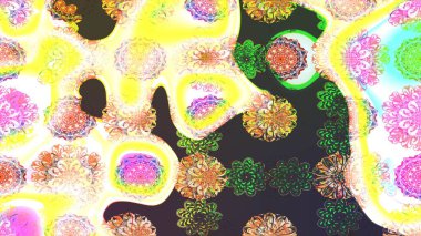 Zarif, parlak ve nötr çiçek desenli tasarım. Raster. Sabıka baskıları, bebek kıyafetleri, duvar kâğıtları, paket kutuları vb..