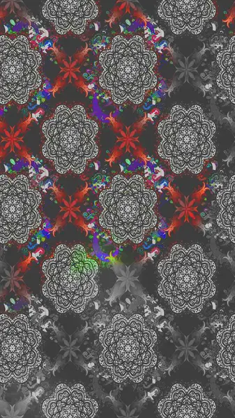 Çiçek ve yapraklı çiçek deseni. Küçük çiçekli şirin bir desen. Raster illüstrasyonu.