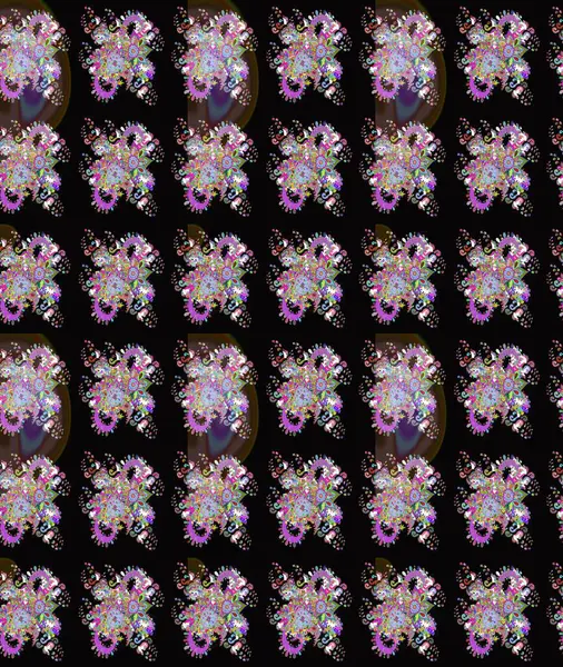 Çiçek süsü ile kusursuz desen. Raster illüstrasyonu. Siyah ve nötr renkte çiçekler.