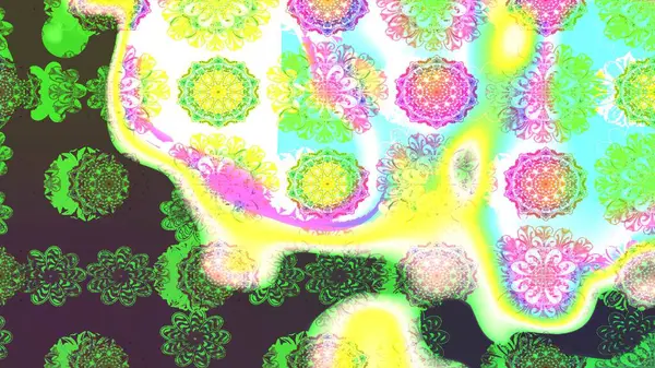 Raster illüstrasyonu. Yeşil renklerde. Anti-stres için Raster soyut şablon sayfası.