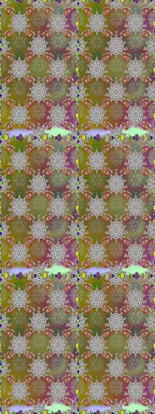 Raster illüstrasyonu. Şirin çiçekli kusursuz desen ve kahverengi ve gri renkli yapraklar, suluboya çiçek deseni, duvar kağıdı, kart veya kumaş için fayanslı.