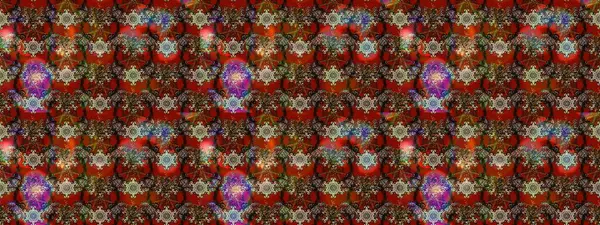 Çiçek desenli çizim. Raster illüstrasyonu. Asya tekstil tarzında. Kahverengi renkli çiçekler. Raster illüstrasyonu.