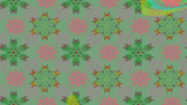 Klasik taslak çizimi. Raster çiçek izi. Çiçek yeşili çizim deseni.