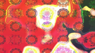 Sevimli çiçek raster deseni. Renkli Yaz Temalı eskiz kalıbı. Düz Çiçek Elementleri Tasarımı. Modaya uygun kumaş deseni.