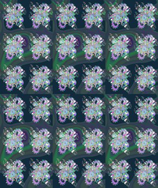 Çizim çiçek deseni duvar kağıdı, web sitesi arka planı, ambalaj kağıdı, davetiye, broşür, afiş veya web sitesi için kullanılabilir. Parlak elementlerin. El çizimi Raster illüstrasyonu.