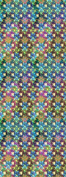 Çiçekli karalama şeklinde Raster çiçek deseni. Yumuşak, bahar çiçekli arka plan. Mavi ve yeşil renkte çiçekler.