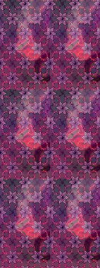 Doğal kozmetik ürünleri, parfüm, çiçekçi dükkanı için bahar ihalesi tasarımı. Karşılama ya da düğün geçmişi olarak kullanılabilir. Mor ve pembe lale çiçekleriyle Raster eskiz deseni. Paket kağıdı için en iyisi..