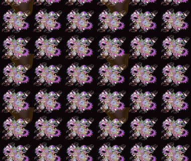 Raster deseni. Çiçekli çiçek deseni, suluboya. Küçük çiçekte güzel bir çiçek deseni..