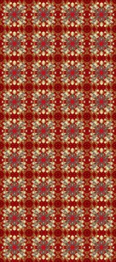 Kış kar dokusu duvar kağıdı. Sembol bayramı, yeni yıl kutlamaları, altın desenler. Noel Altın Kar Tanesi eskiz modeli. Kahverengi, kırmızı ve bej renklerde altın kar taneleri.