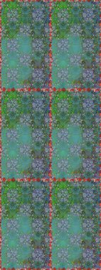 Yeşil renklerde. Güzel kumaş deseni. Raster illüstrasyonu. Raster illüstrasyonunda kusursuz çiçek deseni.