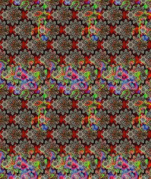 Raster. Tomurcukları çiçek olan sevimli bir çiçek deseni. Eski usul. Kumaş, tekstil, duvar kağıdı baskısı için. Eskiz geçmişi. Raster illüstrasyonu.