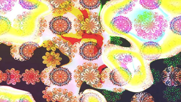 Çiçekleri, deniz kabukları, mandalaları ve suluboya efektleriyle donanma geçmişi. Yatak çarşafları, ceket, paket tasarımı, kumaş ve moda kavramları için tekstil baskısı. Çizim kalıbı etnik tasarım.