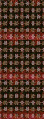 Parlak renkli çiçekleri ve gri ve kahverengi renkte yaprakları olan şaşırtıcı, pürüzsüz çiçek deseni. Moda baskıları için zarif bir şablon. Modern çiçek arkaplanı. Halk stili.