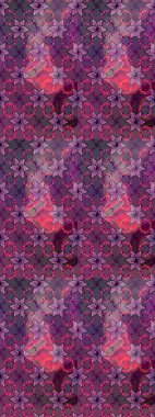 Doğal kozmetik ürünleri, parfüm, çiçekçi dükkanı için bahar ihalesi tasarımı. Karşılama ya da düğün geçmişi olarak kullanılabilir. Mor ve pembe lale çiçekleriyle Raster eskiz deseni. Paket kağıdı için en iyisi..