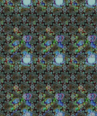 Motley illüstrasyonu. Küçük çiçekte güzel bir desen. Yeşil çiçekli bahar çiçekleri. Moda baskıları için zarif bir şablon. Küçük renkli çiçekler..