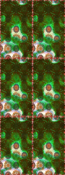 Çiçeksiz desenli nakış işlemeli gelincikler ve vadideki zambaklar. Tekstil tasarımı için geleneksel Raster çiçek buketi yeşil ve kahverengi renkler.