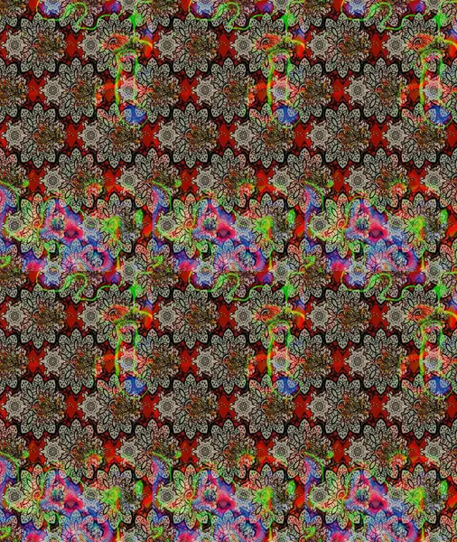 Raster. Tomurcukları çiçek olan sevimli bir çiçek deseni. Eski usul. Kumaş, tekstil, duvar kağıdı baskısı için. Eskiz geçmişi. Raster illüstrasyonu.