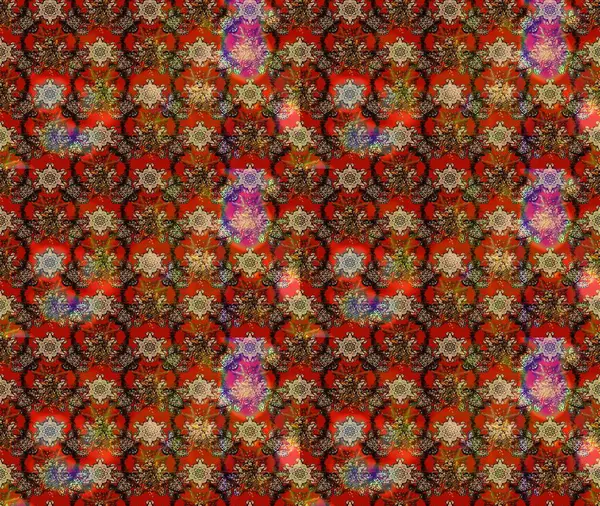 Şirin çiçekli eskiz deseni ve kahverengi renkli yapraklar, suluboya çiçek deseni, duvar kağıdı, kart veya kumaş için fayanslı. Raster illüstrasyonu.