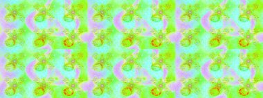 Yumuşak, yaz çiçekli arka plan. Çiçekli karalama şeklinde Raster çiçek deseni. Yeşil renkte çiçekler.