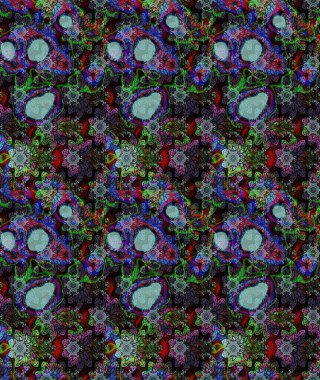 Raster illüstrasyonu. Siyah renklerde. 3D çiçekler, çizim.