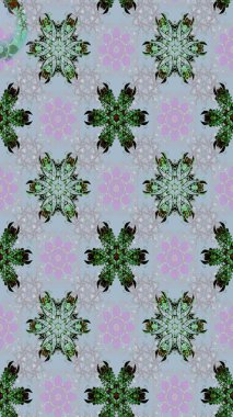 Gri renkli güzel bir tekstil. Raster illüstrasyonu. Suluboya çiçekli çiçek deseni.