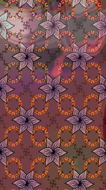 Soyut etnik raster çizim kalıbı. Çiçekler. Vadinin çiçekleri kahverengi renklerde.