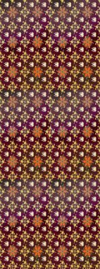 Kahverengi renklerde. Raster illüstrasyonu. Çiçekli güzel suluboya desen.