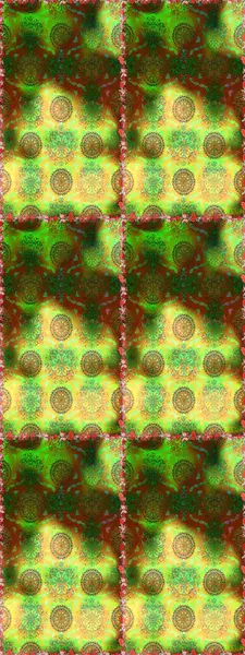 Raster deseni. Küçük çiçekteki sevimli çiçek deseni. Raster illüstrasyonu. Soyut çiçek desensiz arkaplan. Yeşil renklerde.