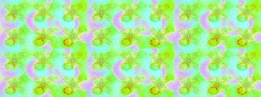 Yumuşak, yaz çiçekli arka plan. Çiçekli karalama şeklinde Raster çiçek deseni. Yeşil renkte çiçekler.
