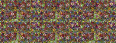 Manzaralı çiçek deseni. Sevgililer günü ve tebrik kartı konsepti için şık bir davetiye. Üst manzara, yumuşak yeşil renk tarzı. Çiçek kompozisyonu, el boyası, hassas şablon..