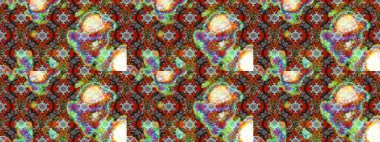 Çiçeksel çizim kalıbının yansıması. Vadinin gri renkli çiçekleri.