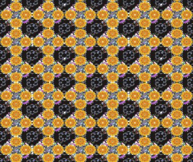 Modaya uygun kumaş deseni. Sevimli çiçek raster deseni. Renkli Yaz Temalı eskiz kalıbı. Düz Çiçek Elementleri Tasarımı.