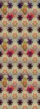 Eski usul. Eskiz geçmişi. Kumaş, tekstil, duvar kağıdı baskısı için. Miles Fleur, süslü püslü bir süs. Raster illüstrasyonu. Tomurcukları papatya çiçekleri olan sevimli bir çiçek deseni..