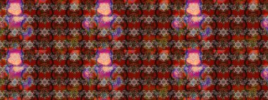 Suluboya çiçekli çiçek deseni. Raster illüstrasyonu. Kahverengi renkli güzel tekstil.