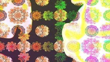 Raster illüstrasyonu. Yaprak ve çiçeklerin suluboya resimleri, kahverengi renklerdeki çizimler. Yumuşak, bahar çiçekleri kahverengi renklerde.