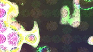 Güzel çiçek deseni. Renkli Bahar Teması eskiz kalıbı. Yeşil renkli çiçekler. Düz Çiçek Elementleri Tasarımı.