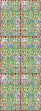 Tarafsız renklerde parlak çiçekli halı ile kusursuz desen.