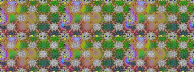 Kusursuz çiçek deseni duvar kâğıdı olarak kullanılabilir. Yeşil renkli çiçekler. Raster illüstrasyonu.