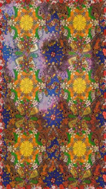 Düz Çiçek Elementleri Tasarımı. Sketch Colour Spring Theme eskiz kalıbı. Sevimli çiçek raster deseni. Kahverengi renkte çiçekler.