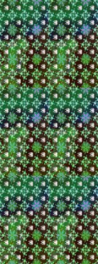 Sabıka fotoğraflarında, bebek kıyafetlerinde, duvar kâğıtlarında, paket kutularında falan kullanılabilir. Zarif, parlak ve eskiz yeşil çiçek deseni tasarımı.