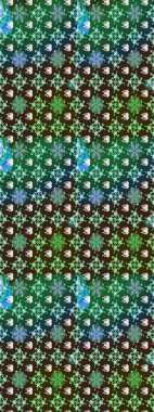 Arkaplan dokusu, duvar kağıdı, yeşil renkli çiçek teması. Soyut etnik raster çizim kalıbı. Kabile sanatı boho baskısı, klasik çiçek arkaplanı.