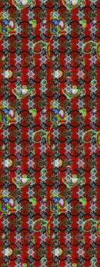 Soyut çiçek çizim kalıbı arka planı. Raster deseni. Raster illüstrasyonu. Kırmızı renklerde. Küçük çiçekte sevimli çiçek deseni var..