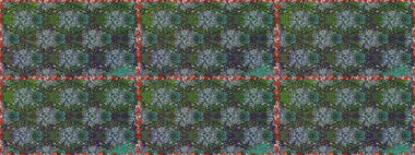 Çiçekli karalama şeklinde Raster çiçek deseni. Yumuşak, bahar çiçekli arka plan. Yeşil ve gri renkte çiçekler.