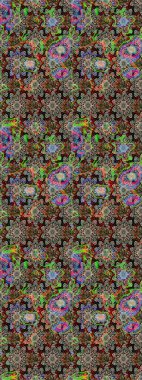 Raster illüstrasyonu. Çizim çiçek deseni duvar kâğıdı olarak kullanılabilir. Gri renkli çiçekler.