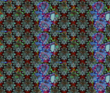 Renkli Bahar Teması eskiz kalıbı. Raster Modaya uygun kumaş deseni. Düz Çiçek Elementleri Tasarımı. Mavi renkli şirin çiçek deseni.