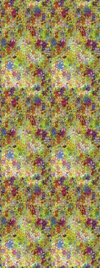 Halk tarzı. Modern çiçek arkaplanı. Moda baskıları için zarif bir şablon. Parlak renkli çiçekleri ve yeşil ve nötr renklerde yaprakları olan şaşırtıcı, pürüzsüz çiçek deseni..