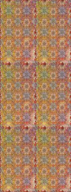 Çiçeksel elementlerle süslenmiş zarif raster dokusu. Kahverengi ve bej renklerde parlak çiçekli, soyut, pürüzsüz desen. Küçük çiçekte şirin bir çiçek deseni var..