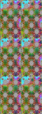 Elle boyanmış suluboya, dikişsiz çiçekler ve bitkiler. Yeşil ve gri renkte çiçekler.